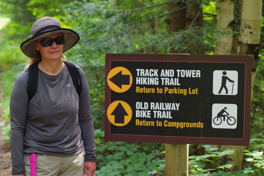 Sally at the sign