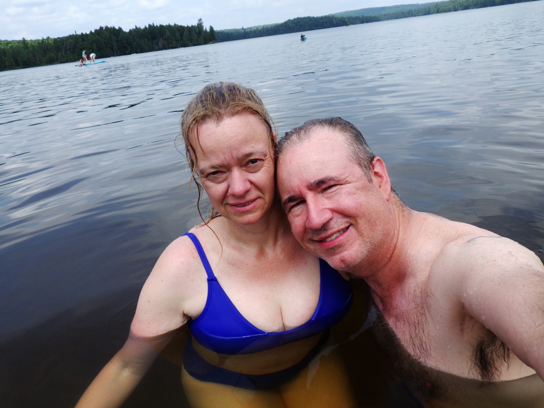 Sally and me in the water