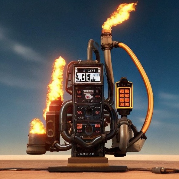 Original AI artwork of a gas pump