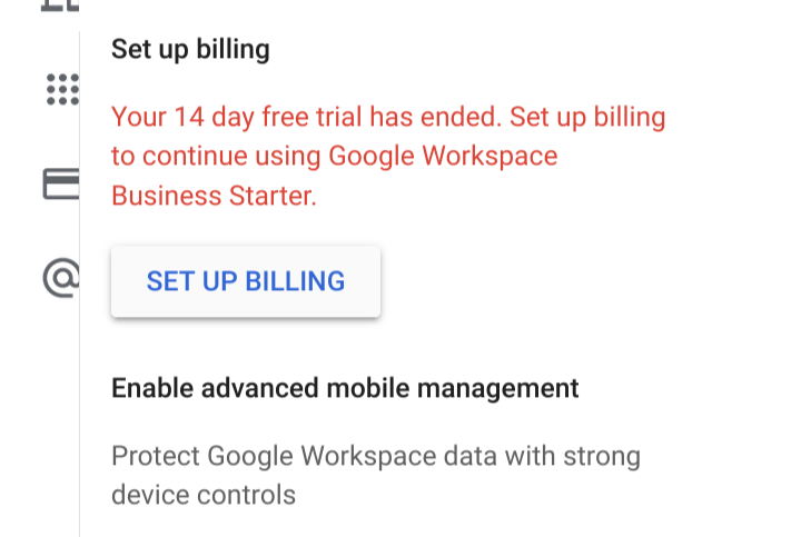 Screen grab of email telling me my free trial had ended