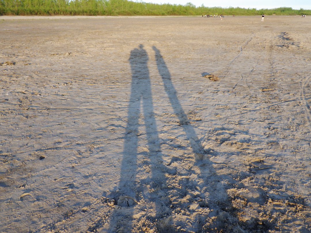 Shadows of Sally and I at the beach