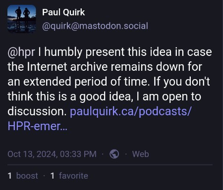 My message on Mastodon